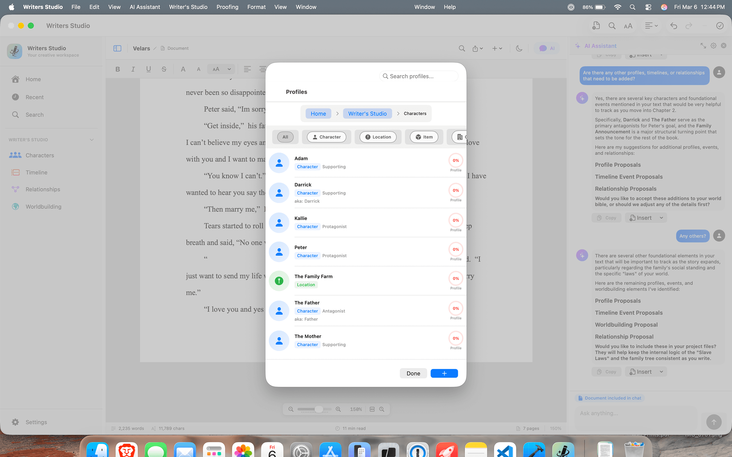 Worldbuilding workspace